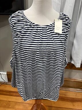 Target A New Day Women's Bubble Hem Tank Top, 4X - Navy Blue